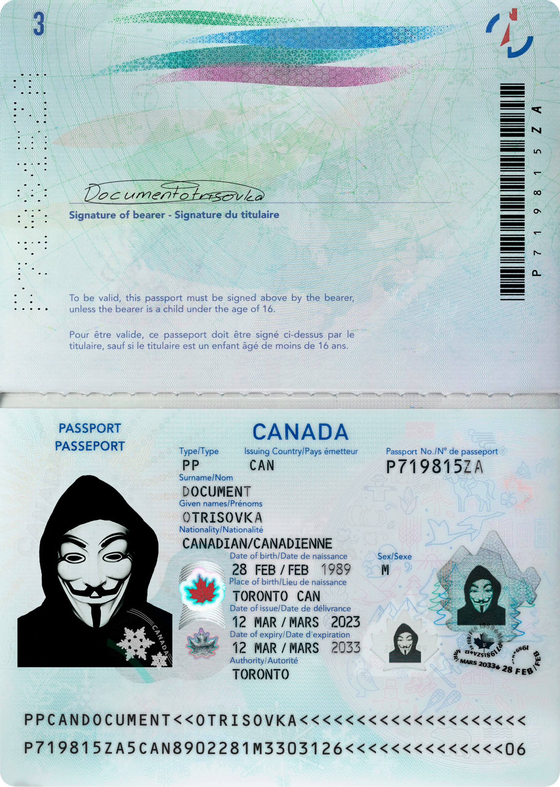 CANADA PASSPORT 2023