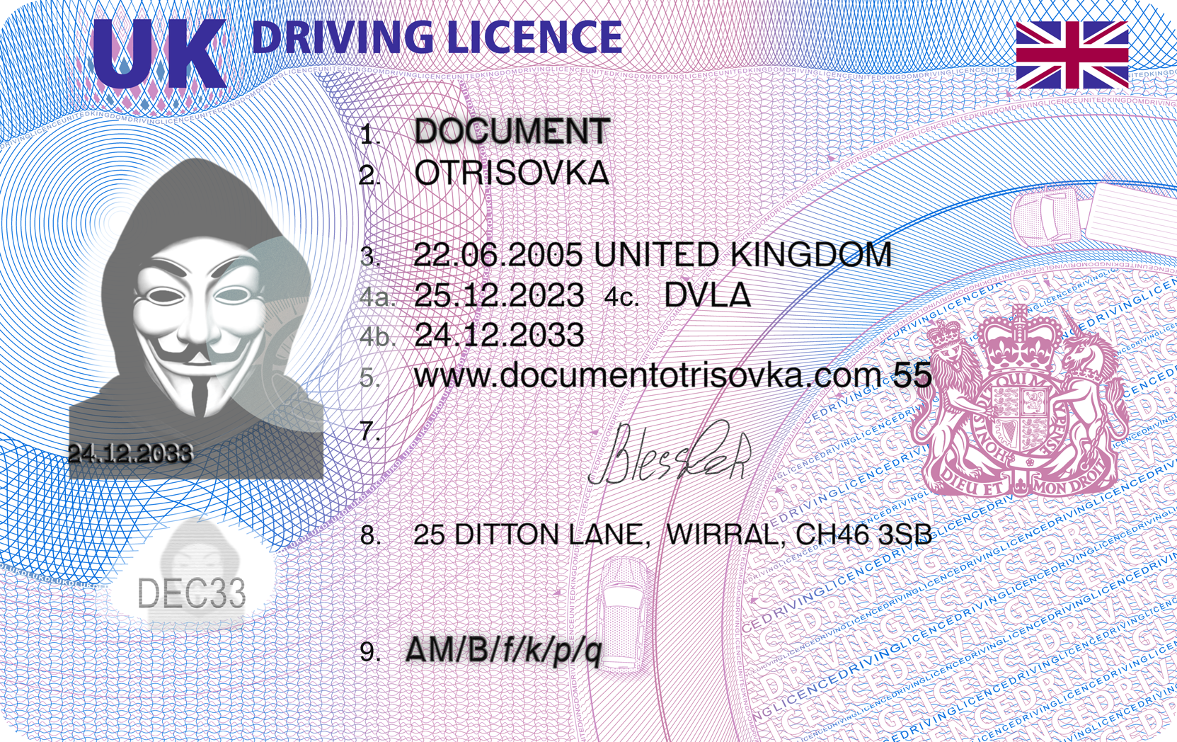 UNITED KINGDOM DRIVER LICENSE 2022